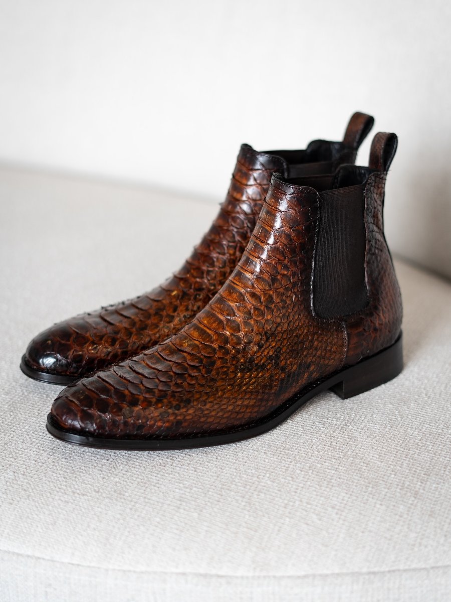 High-top Leather Boots Embossed Martin Boots