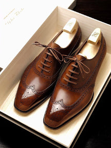 Men's Brogue British Style Carved Leather Shoes
