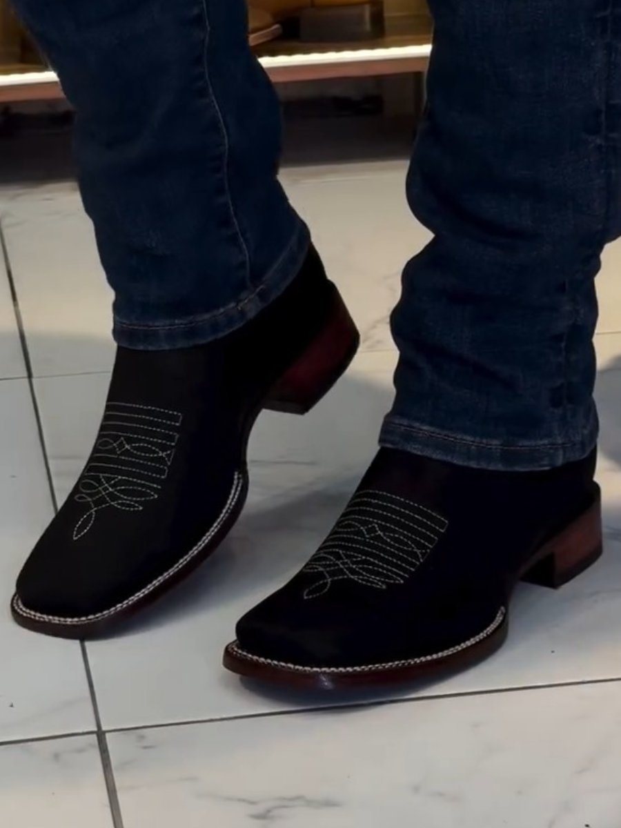 Embroidered Sleeve Chelsea Martin Boots Western Men's Ankle Boots