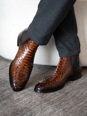 High-top Leather Boots Embossed Martin Boots