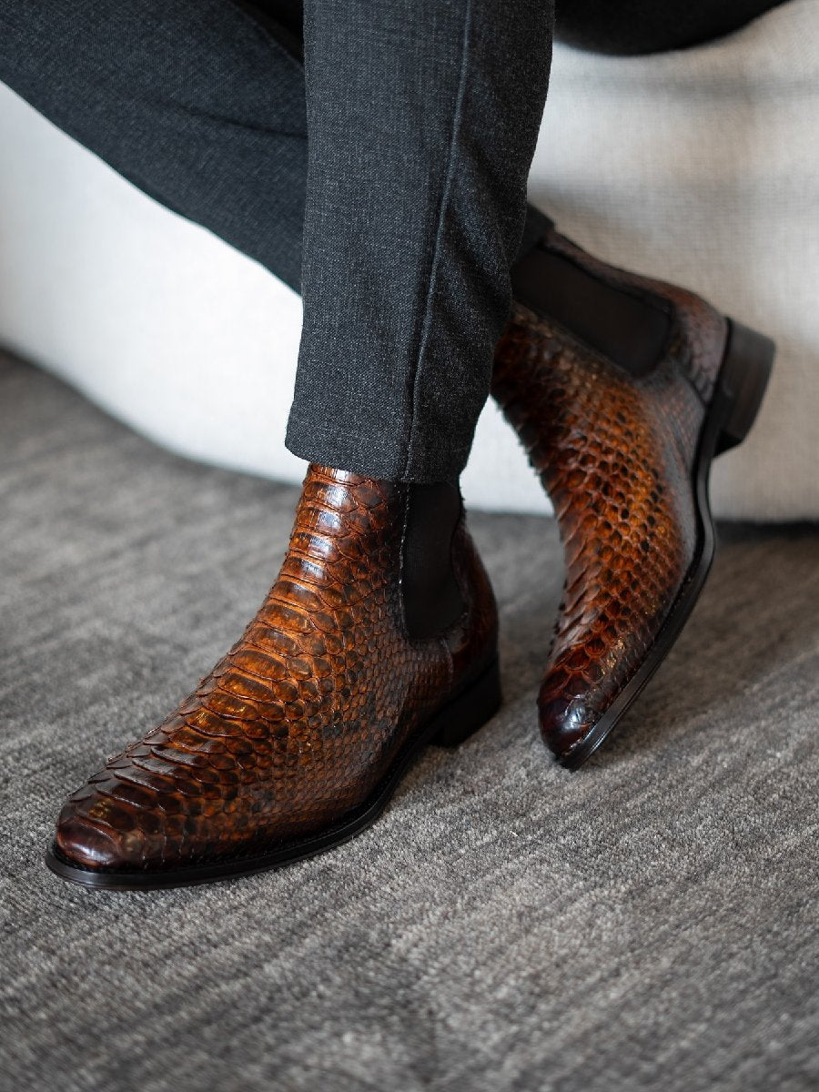 High-top Leather Boots Embossed Martin Boots