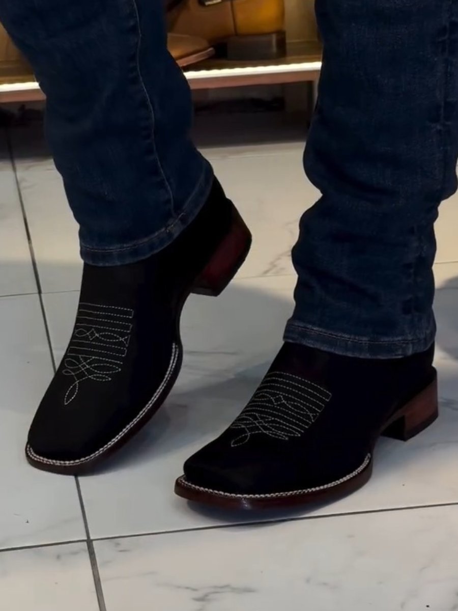 Embroidered Sleeve Chelsea Martin Boots Western Men's Ankle Boots