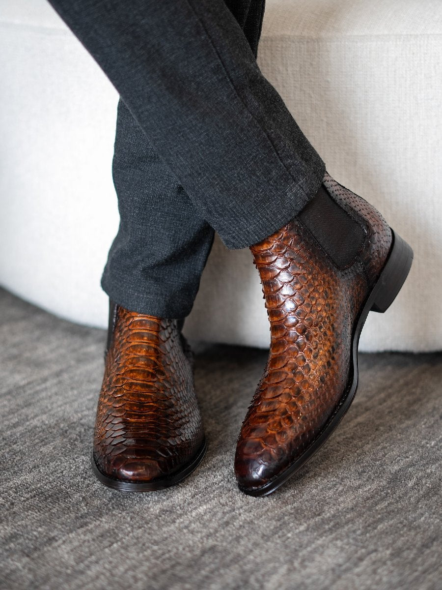 High-top Leather Boots Embossed Martin Boots