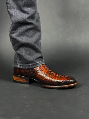 Men's Vintage Crocodile Print Western Boots