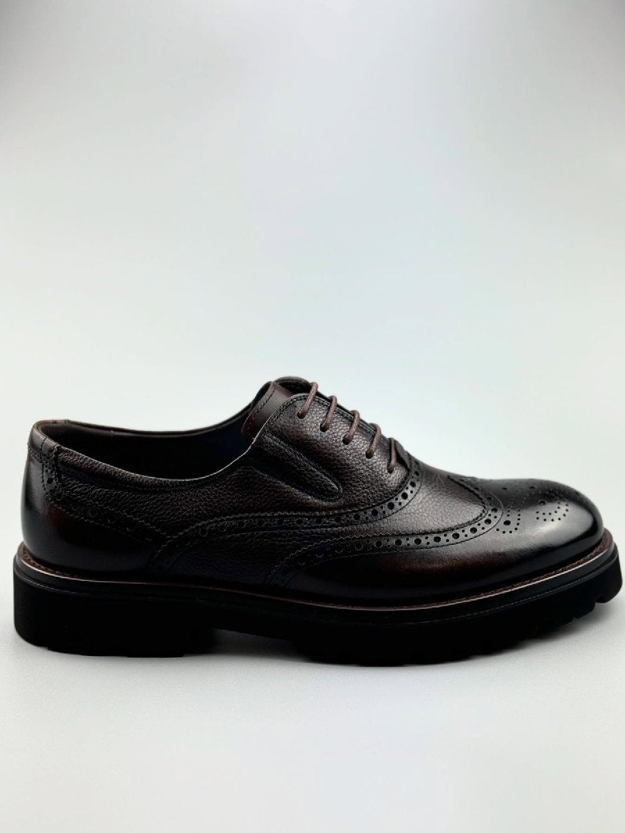 Men's Formal Shoes Brogue Carved Thick Sole Trendy Shoes