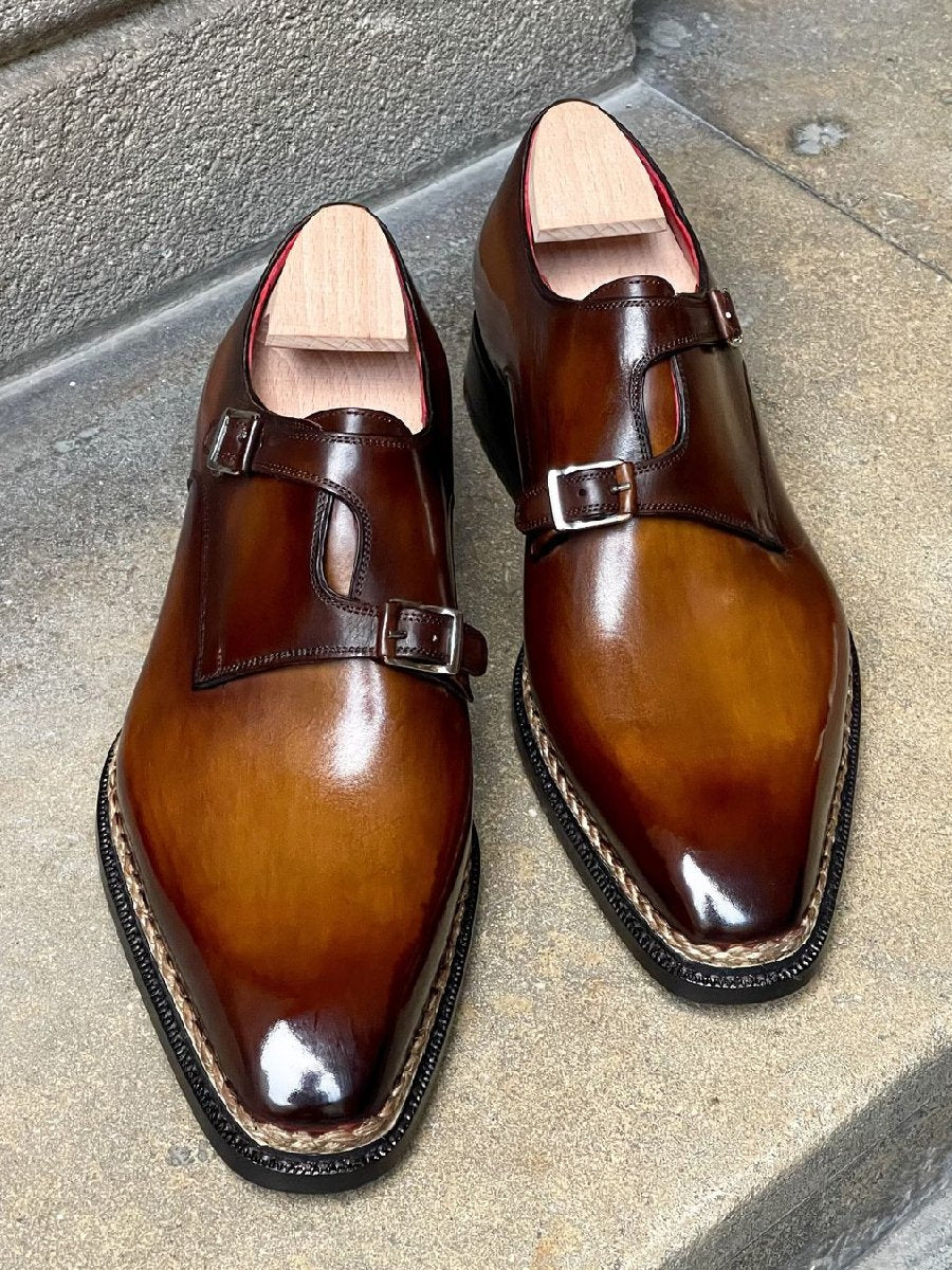 low-top Handmade Cow Hide Leather Shoes