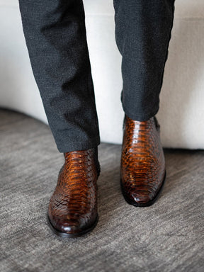High-top Leather Boots Embossed Martin Boots
