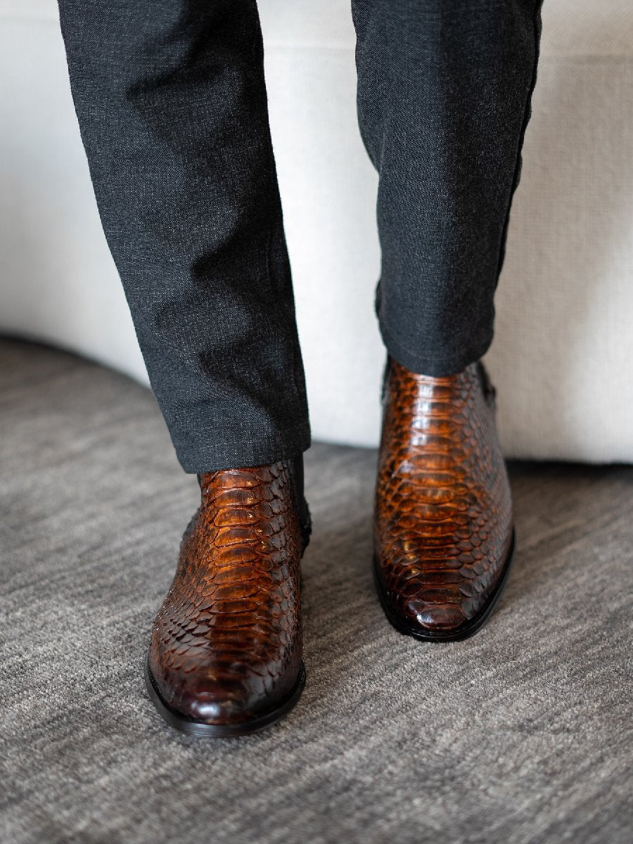 High-top Leather Boots Embossed Martin Boots